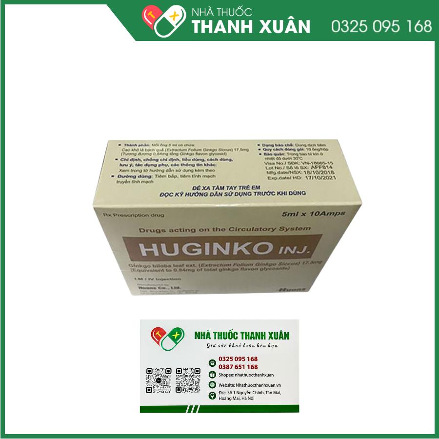 Dung dịch thuốc tiêm Huginko inj. điều trị bệnh Alzheimer, sa sút trí tuệ
